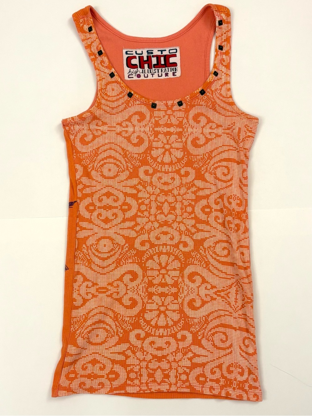 Orange Patterned Tank Top Custo Barcelona M(medium)